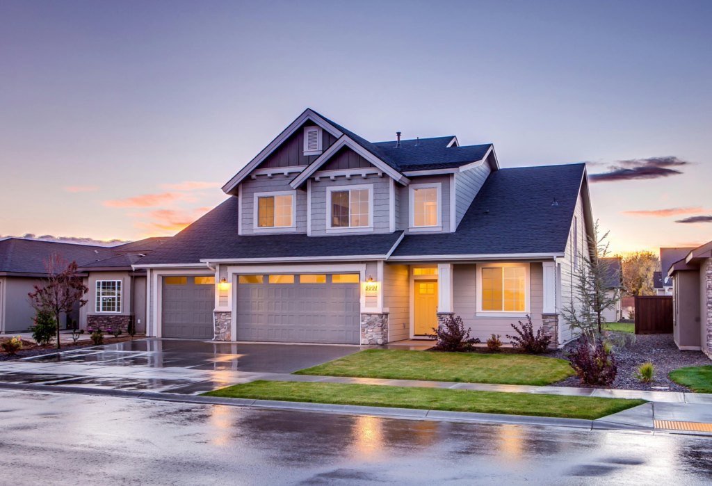 a large house with dark tone exterior 