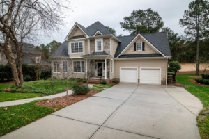 A house with a well-kept driveway