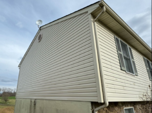 A beige house with an older look